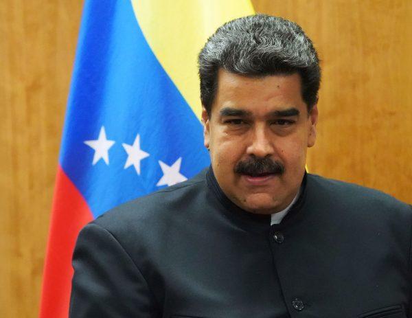 Venezuelan President Nicolas Maduro attends a meeting with the U.N. secretary general.