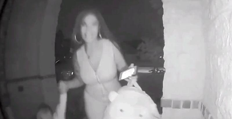 The Montgomery County Sheriff’s Office in Texas posted video footage that appears to show a woman abandoning a 2-year-old child on a stranger’s doorstep. (Montgomery County Sheriff's Office)