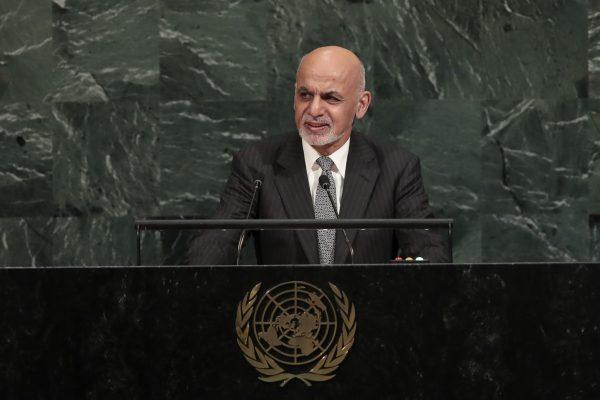 Ashraf Ghani, president of Afghanistan, addresses the United Nations General Assembly at UN headquarters, in N.Y., on Sept. 19, 2017. (Drew Angerer/Getty Images)