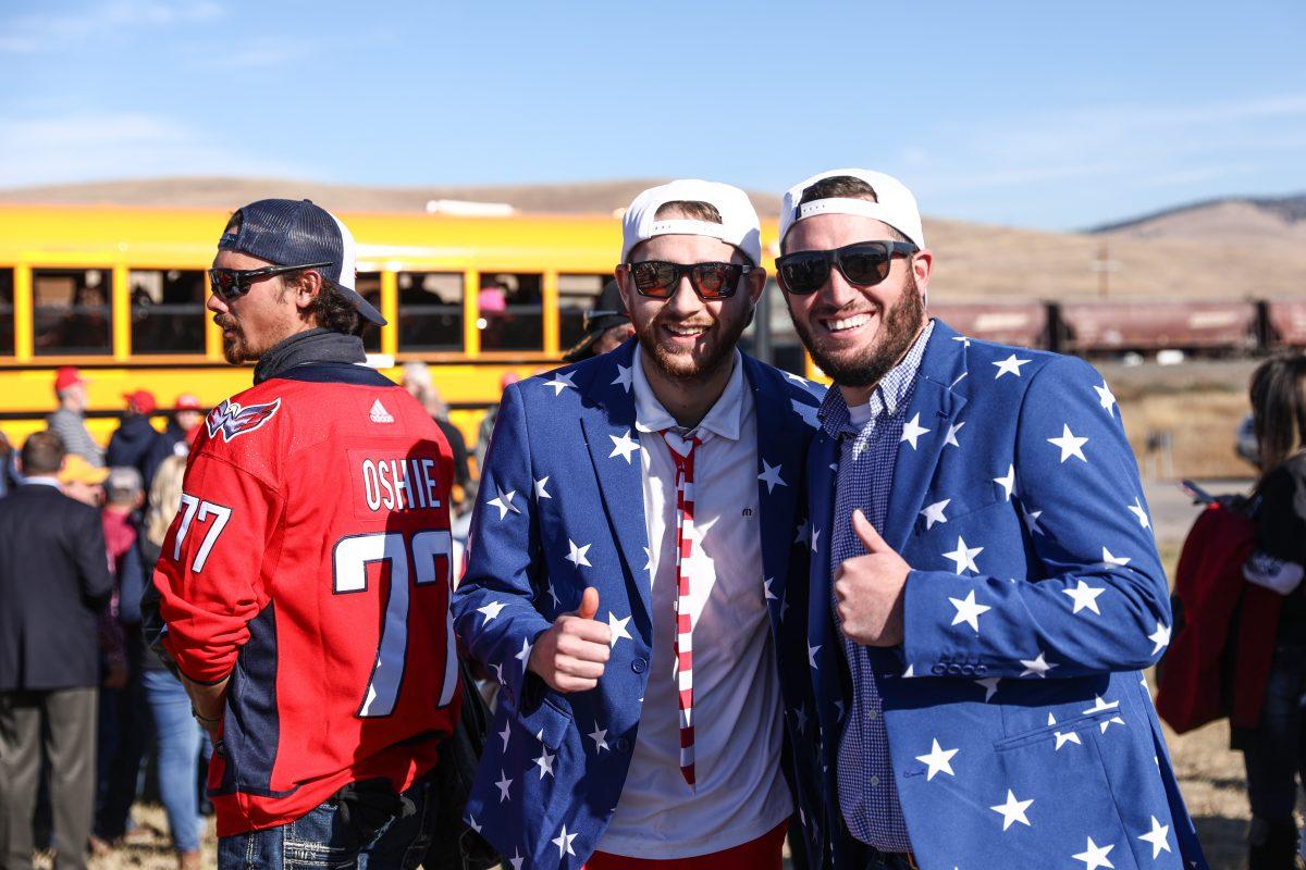 People line up before a Make America Great Again rally in Missoula, Montana, on Oct. 18, 2018. (Charlotte Cuthbertson/The Epoch Times)