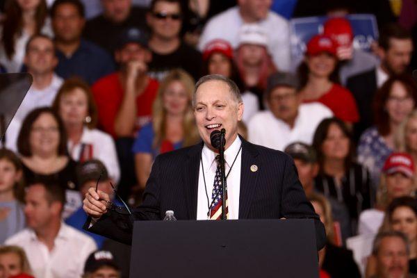  Rep. Andy Biggs (R-Ariz.) at a Make America Great Again rally in Mesa, Ariz., on Oct. 19, 2018. (Charlotte Cuthbertson/The Epoch Times)