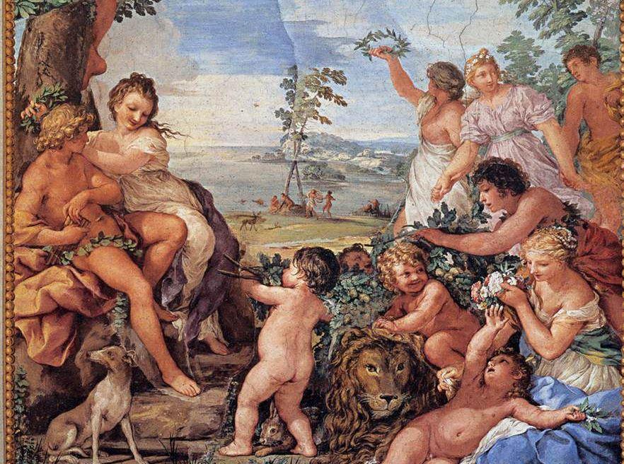 A detail from "The Golden Age" by Pietro da Cortona. Palazzo Pitti, Florence, Italy. (Public Domain)