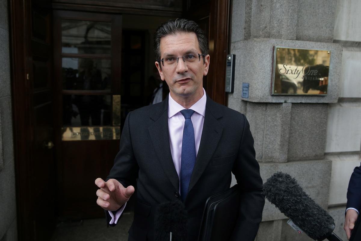 Conservative MP and former junior Brexit Minister, Steve Baker, speaks to members of the media as he arrives to attend a meeting of the pro-Brexit European Research Group (ERG) in central London, on September 12, 2018. (Daniel Leal-Olivas/AFP/Getty Images)