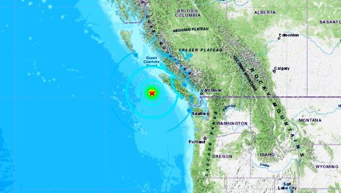 3 Strong Earthquakes Strike Off Vancouver Island, British Columbia
