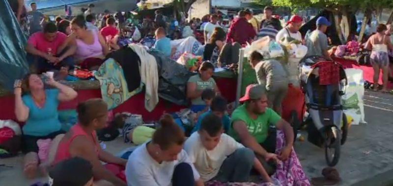 Video footage taken in Huixtla, Mexico, shows people who joined the migrant caravan that is heading towards the United States border camping out. (CNN)