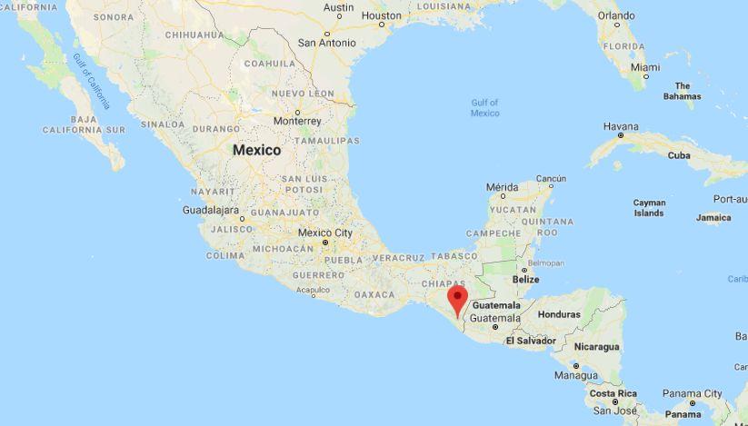 The Associated Press reported that the first of the migrant caravan arrived in Huixtla after an eight-hour walk. (Google Maps)