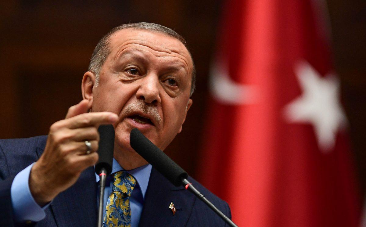 Turkish President Recep Tayyip Erdogan speaks at a weekly parliamentary address in Ankara, Turkey, on Oct. 23, 2018. (Getty Images)