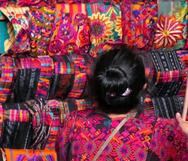 A textile store at a market in Chichicastenago. (Susan Korah)