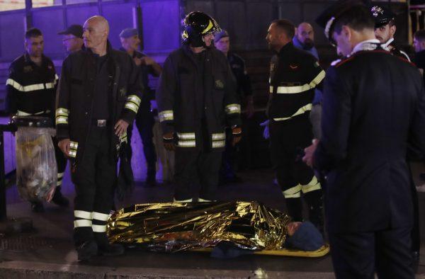 According to local reports, many of the people wounded in the accident were fans of the soccer club CSKA Moscow, who were in Rome for a Champions League match with Roma. Rome, Italy, Oct. 23, 2018. (AP Photo/Alessandra Tarantino)