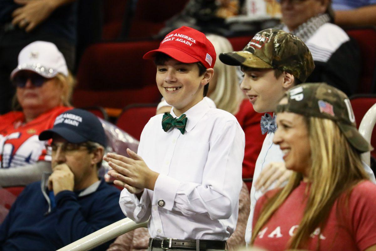 Audience members at a Make America Great Again rally in Houston, Texas, on Oct. 22, 2018. (Charlotte Cuthbertson/The Epoch Times)