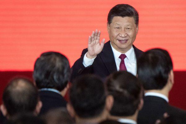 Chinese leader Xi Jinping attends the opening ceremony of the Hong Kong-Zhuhai-Macau Bridge at the Zhuhai Port terminal on Oct. 23, 2018. (Fred Dufour/AFP/Getty Images)
