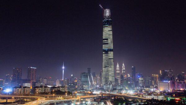 The Tun Razak Exchange Tower, one of the 1MDB projects, will become the tallest building in Malaysia and Southeast Asia when completed in Kuala Lumpur, Malaysia, on July 28, 2018. (Ore Huiying/Getty Images)