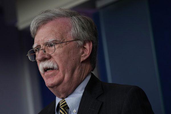 National security adviser John Bolton during a White House news briefing in Washington, DC, on Oct. 3, 2018. (Alex Wong/Getty Images)