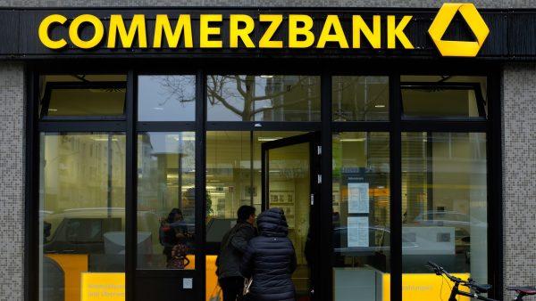 A local branch of Commerzbank bank stands in Berlin, Germany, on Jan. 11, 2018. (Sean Gallup/Getty Images)