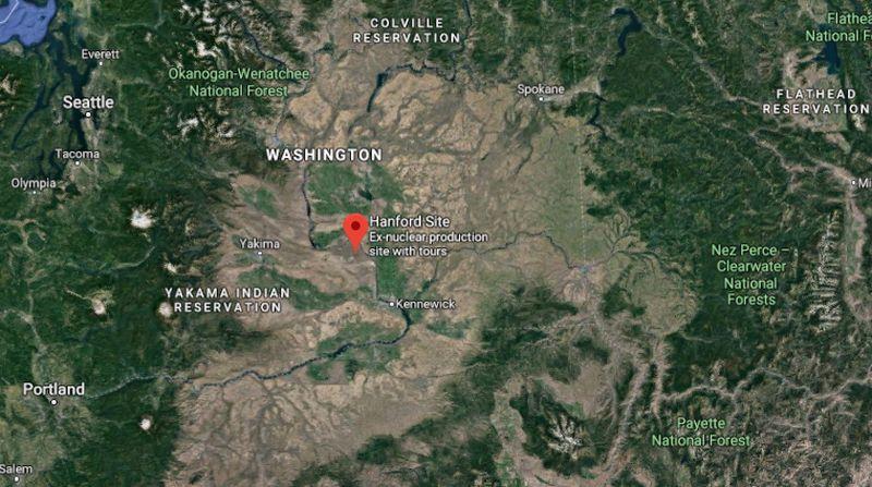 Workers at a nuclear waste treatment plant in Washington state were texted an alert telling them to “take cover” on Oct. 25 due to steam coming from a tunnel, according to reports. (Google Maps)