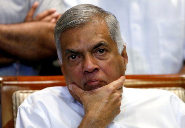 Sri Lanka's ousted Prime Minister Ranil Wickremesinghe reacts during a news conference in Colombo, Sri Lanka October 27, 2018. (Reuters/Dinuka Liyanawatte)