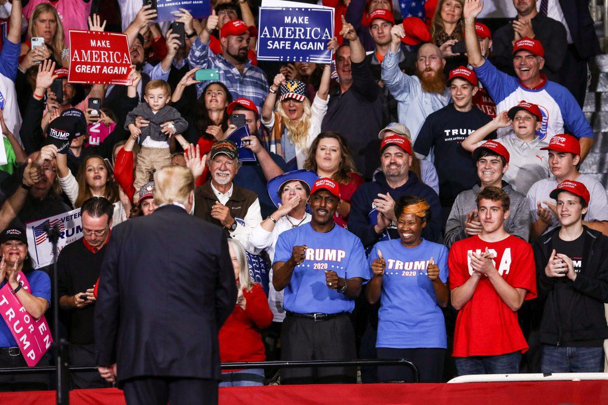 President Donald Trump at a Make America Great Again rally in Charlotte, N.C., on Oct. 26, 2018. (Charlotte Cuthbertson/The Epoch Times)