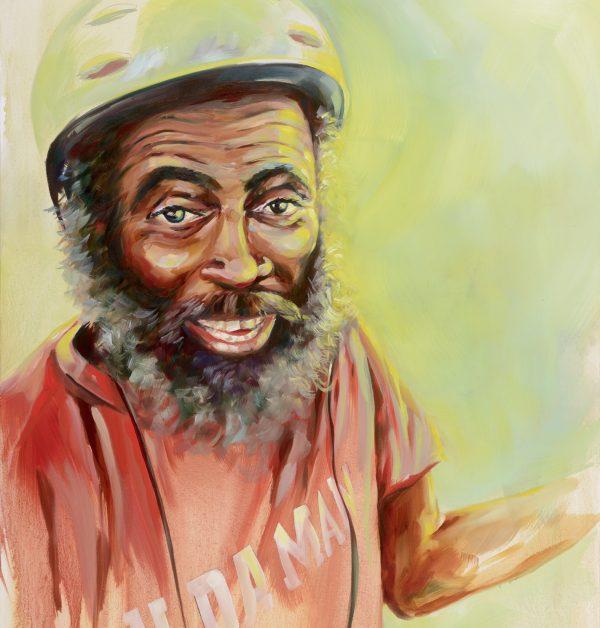 A painting by Brian Peterson, founder of Faces of Santa Ana, of homeless man Darryl Bossier. (Courtesy Brian Peterson)