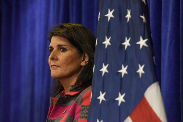 United States Ambassador to the United Nations Nikki Haley attends a media briefing during the United Nations General Assembly in New York City on Sept. 24, 2018. (Stephanie Keith/Getty Images)