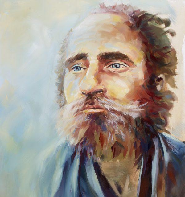 An anonymous homeless man, painted by Brian Peterson, founder of Faces of Santa Ana. (Courtesy Brian Peterson)