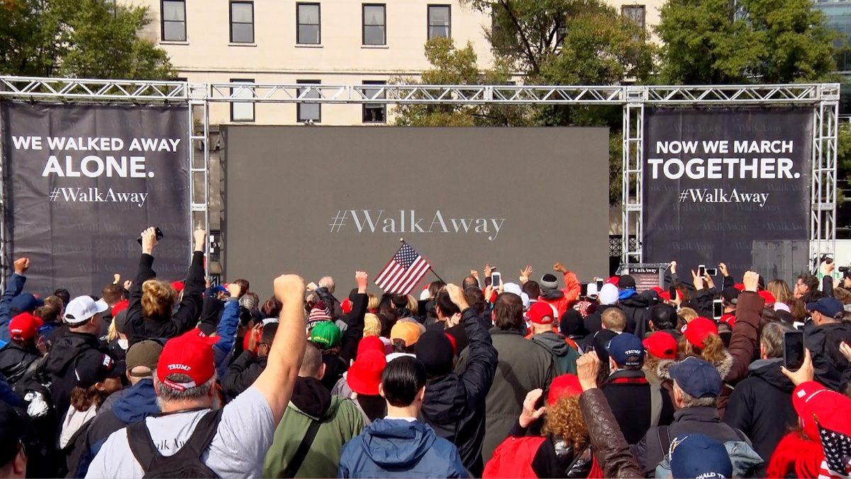The Walk Away rally in Freedom Plaza in Washington on Oct. 27. (York Du/NTD)
