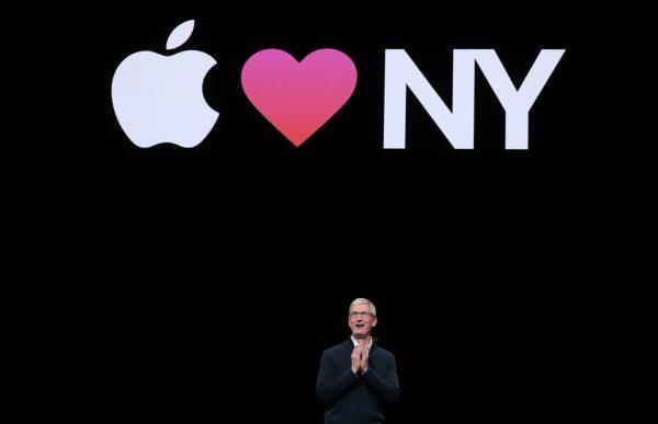 Apple CEO Tim Cook speaks during an Apple launch event in the Brooklyn borough of New York, on Oct.30, 2018. (Shannon Stapleton/Reuters)