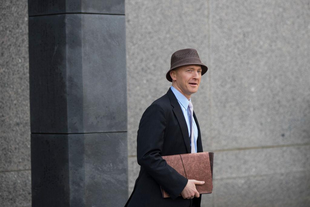 Former Trump campaign foreign policy adviser Carter Page at the U.S. District Court for the Southern District of New York on April 16, 2018. (Drew Angerer/Getty Images)