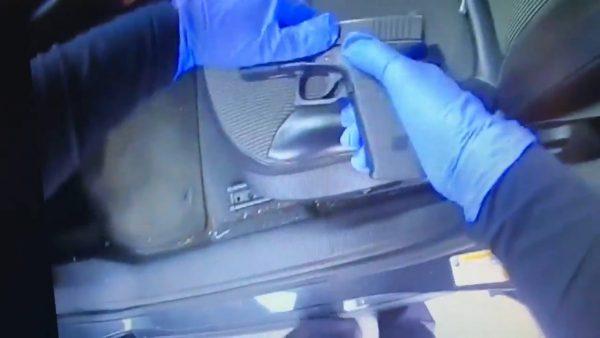 A stolen .40 caliber Glock 22 was allegedly found in a car, Oct. 29, 2018. (Snellville Police)