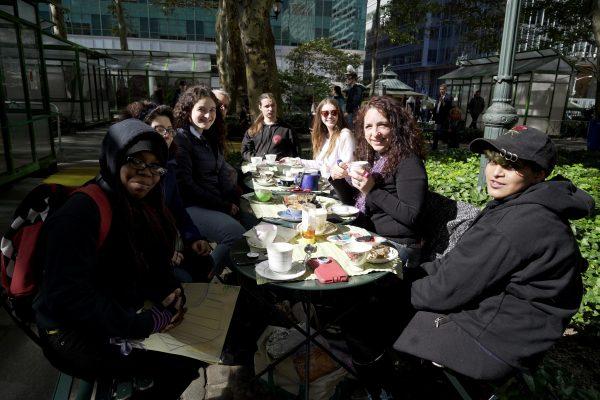 A Bryant Park tea party in action on Oct. 18, 2018.