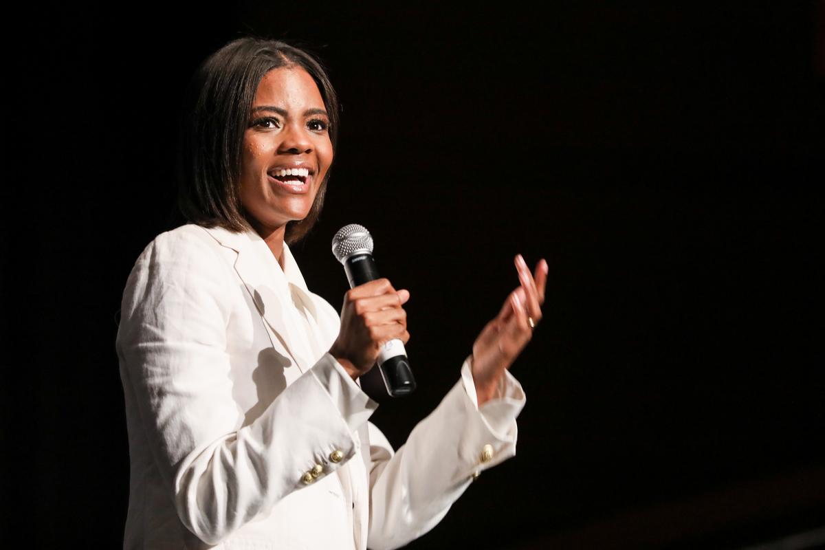 Candace Owens, an American conservative commentator and activist, speaks at the High School Leadership Summit, a Turning Point USA event, at George Washington University in Washington on July 26, 2018. (Samira Bouaou/The Epoch Times)