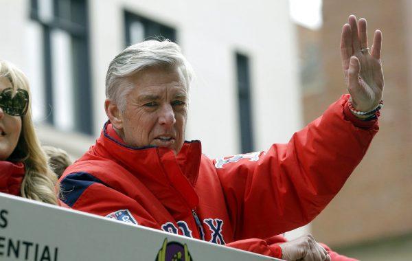 Boston Red Sox president of baseball operations Dave Dombrowski waves during a parade to celebrate the team's World Series championship over the Los Angeles Dodgers in Boston on Oct. 31, 2018. (AP Photo/Steven Senne)