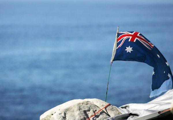 An Australian flag on the coast of Tasman Sea in Australia in this file photo. (Matt King/Getty Images)