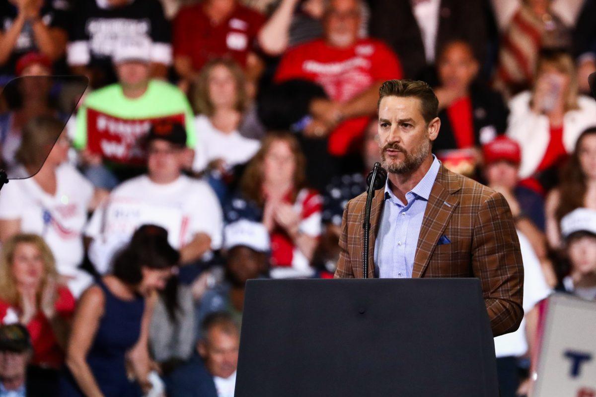 GOP congressional candidate Greg Steube speaks at a Make America Great Again rally in Fort Myers, Fla., on Oct. 31, 2018. (Charlotte Cuthbertson/The Epoch Times)