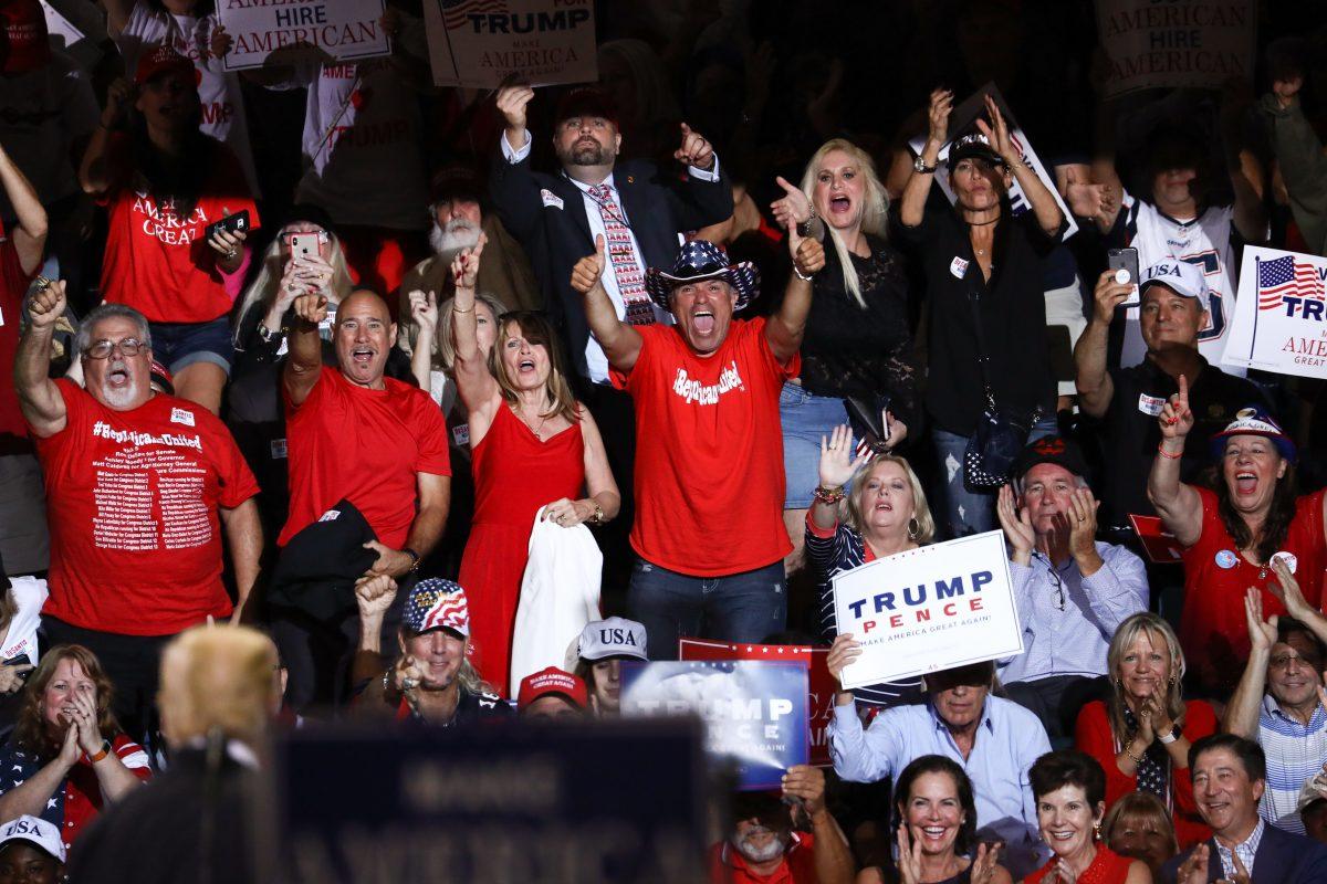 President Donald Trump at a Make America Great Again rally in Fort Myers, Fla., on Oct. 31, 2018. (Charlotte Cuthbertson/The Epoch Times)
