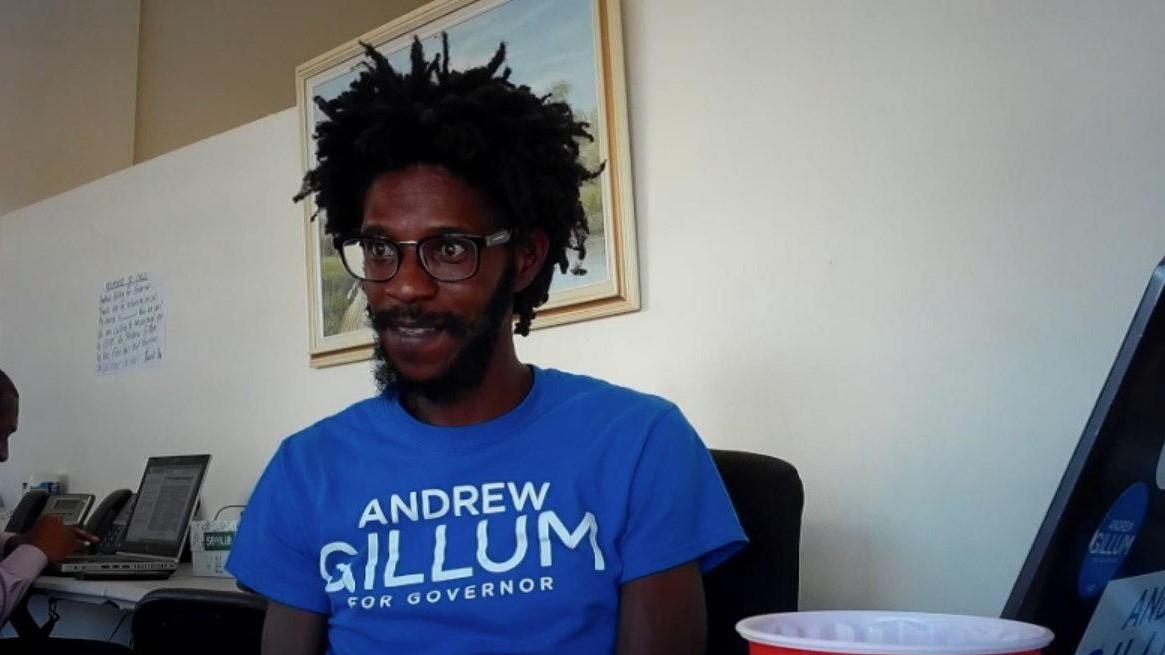 Omar Smith at Andrew Gillum's campaign office. (Courtesy of Project Veritas Action)