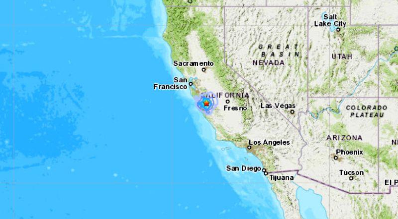 An earthquake swarm rattled part of Northern California, hitting along the San Andreas Fault, with the largest registering as a 4.1 in magnitude. (USGS)