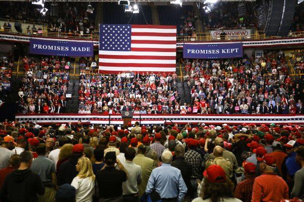 President Donald Trump at a Make America Great Again rally in Chattanooga, Tenn., on Nov. 4, 2018. (Charlotte Cuthbertson/The Epoch Times)