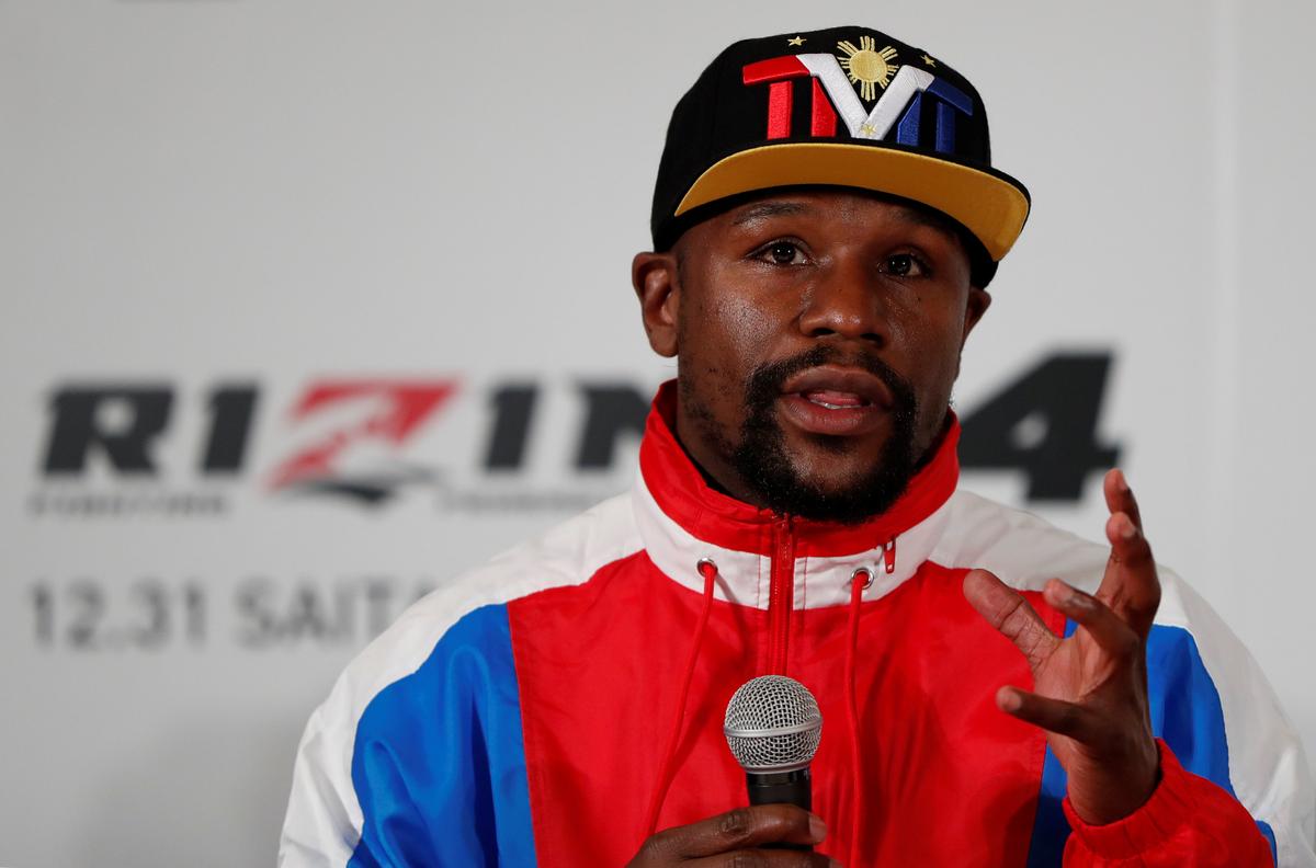 Undefeated boxer Floyd Mayweather Jr. attends a news conference to announce he is joining Japanese Mixed Martial Arts promotional company Rizin Fighting Federation, in Tokyo, Japan, on Nov. 5, 2018. (Issei Kato/Reuters)