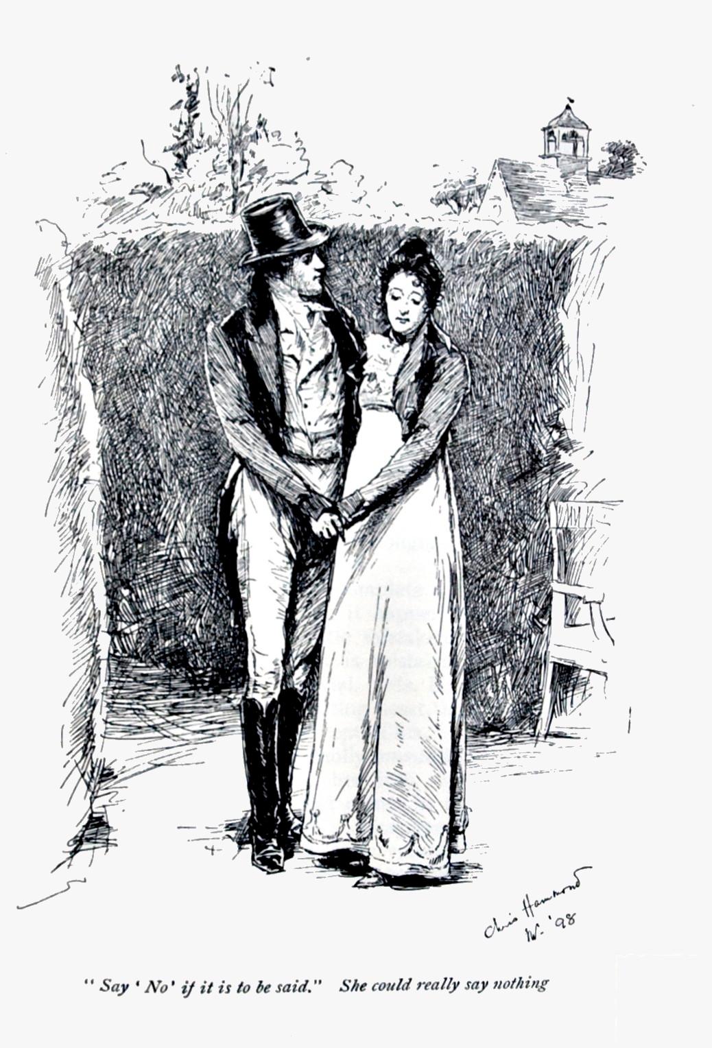Mr Knightley’s proposal to Emma. An illustration by Chris Hammond in the 1898 edition of “Emma.” (Public Domain)