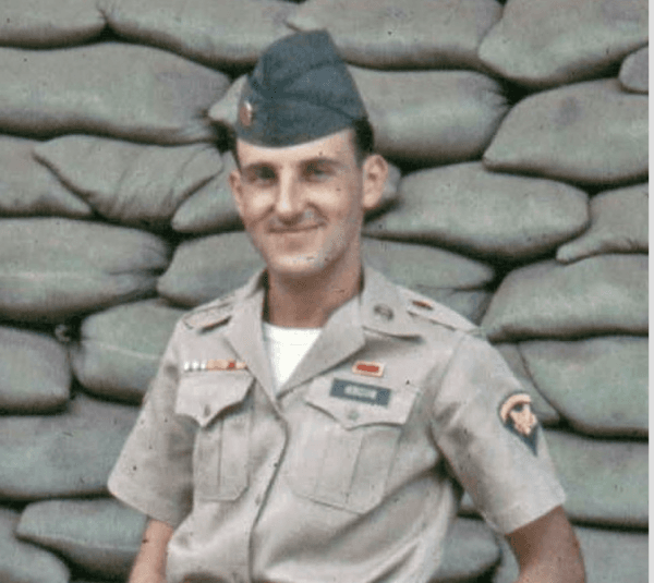 Karl Buder in front of the U.S. Army barracks in Phu Lam, about 20 miles outside of Saigon in the fall of 1967. (Photo courtesy of Karl Buder)