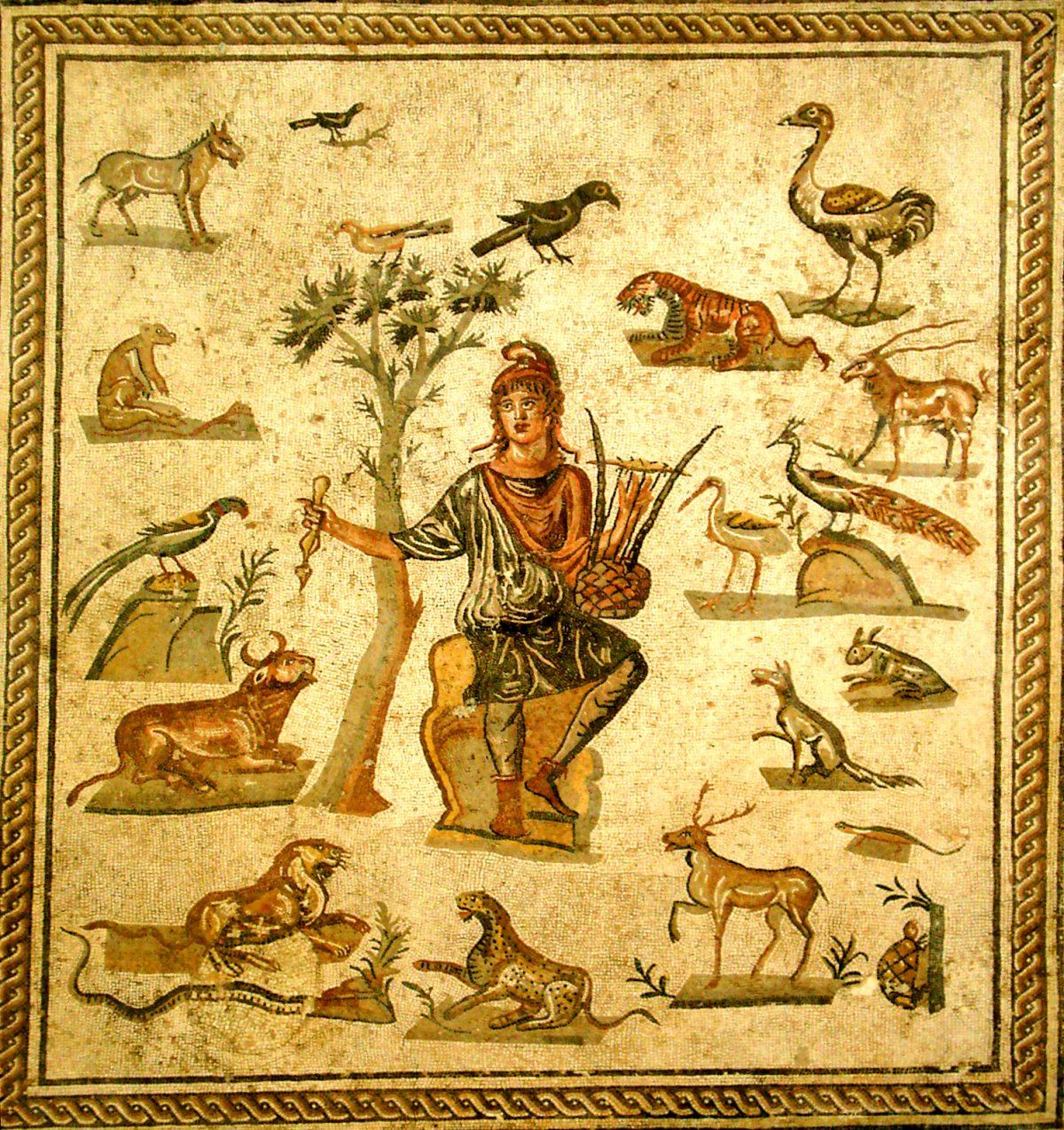 Orpheus’s music was so beautiful it could enchant the animals. Ancient Roman floor mosaic, from Palermo, now in the Regional Archeological Museum Antonio Salinas. (Public Domain)