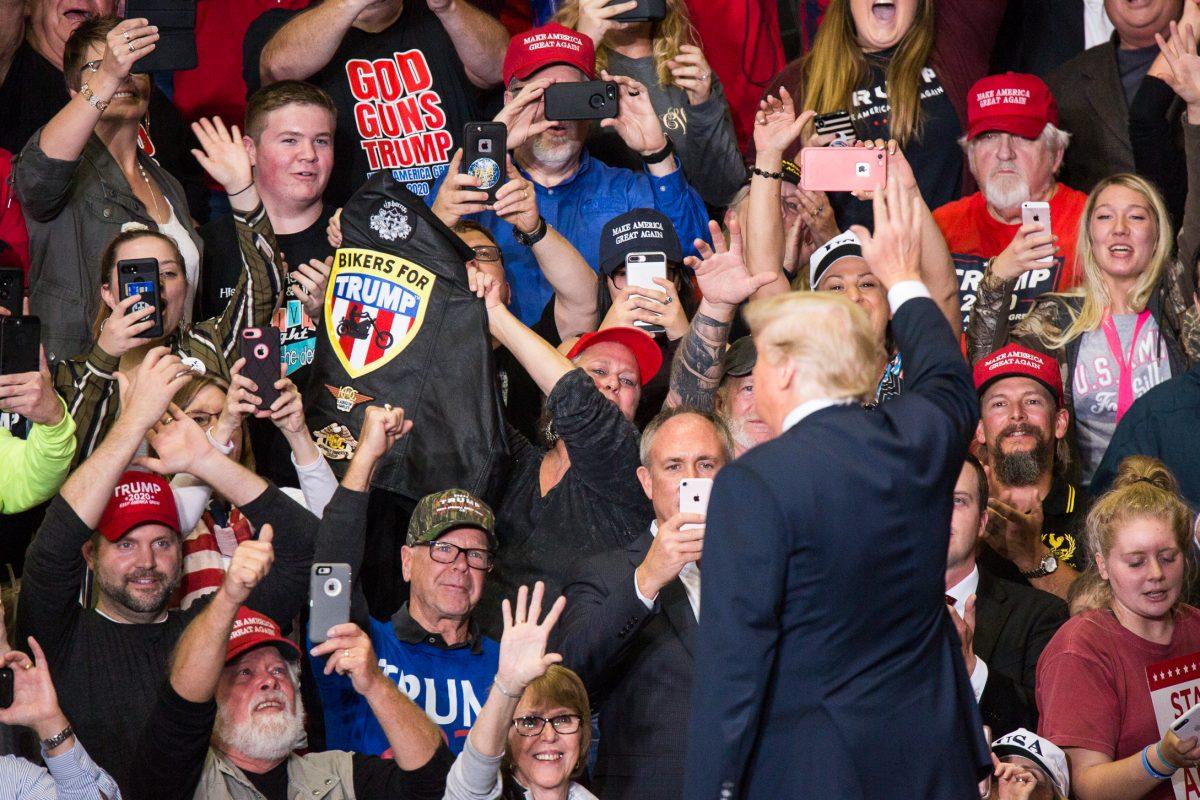 President Donald Trump at a Make America Great Again rally in Cape Girardeau, Mo., on Nov. 5, 2018. (Hu Chen/The Epoch Times)