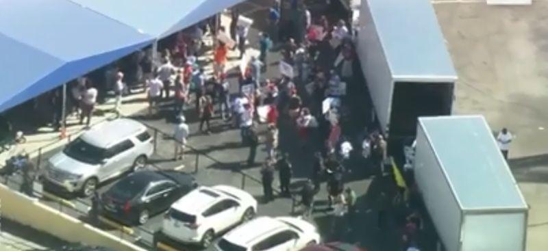 Protesters showed up at the Broward County elections tabulation center in Florida on Nov. 9. (Fox)