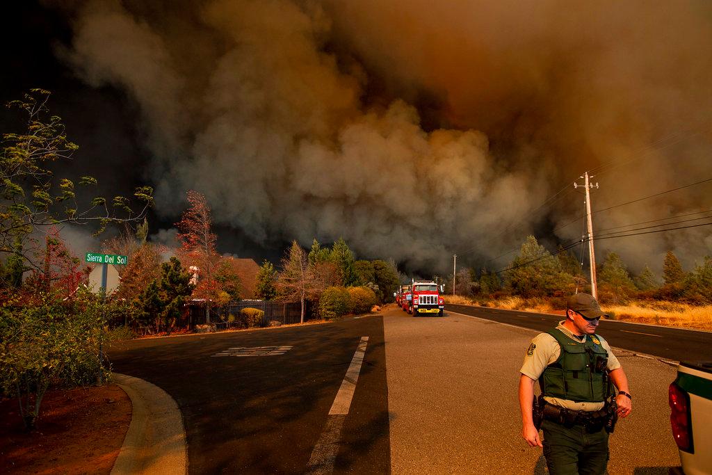 The Camp Fire rages through Paradise, Calif., on Nov. 8, 2018. (AP/Noah Berger)