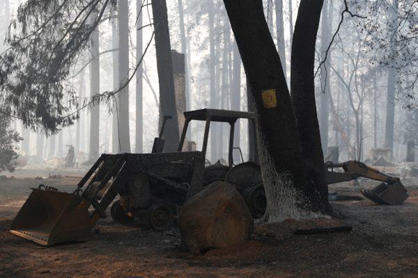 A burned out bulldozer destroyed by the Camp Fire is seen in Paradise, Calif., on Nov. 10, 2018. (Stephen Lam/Reuters)