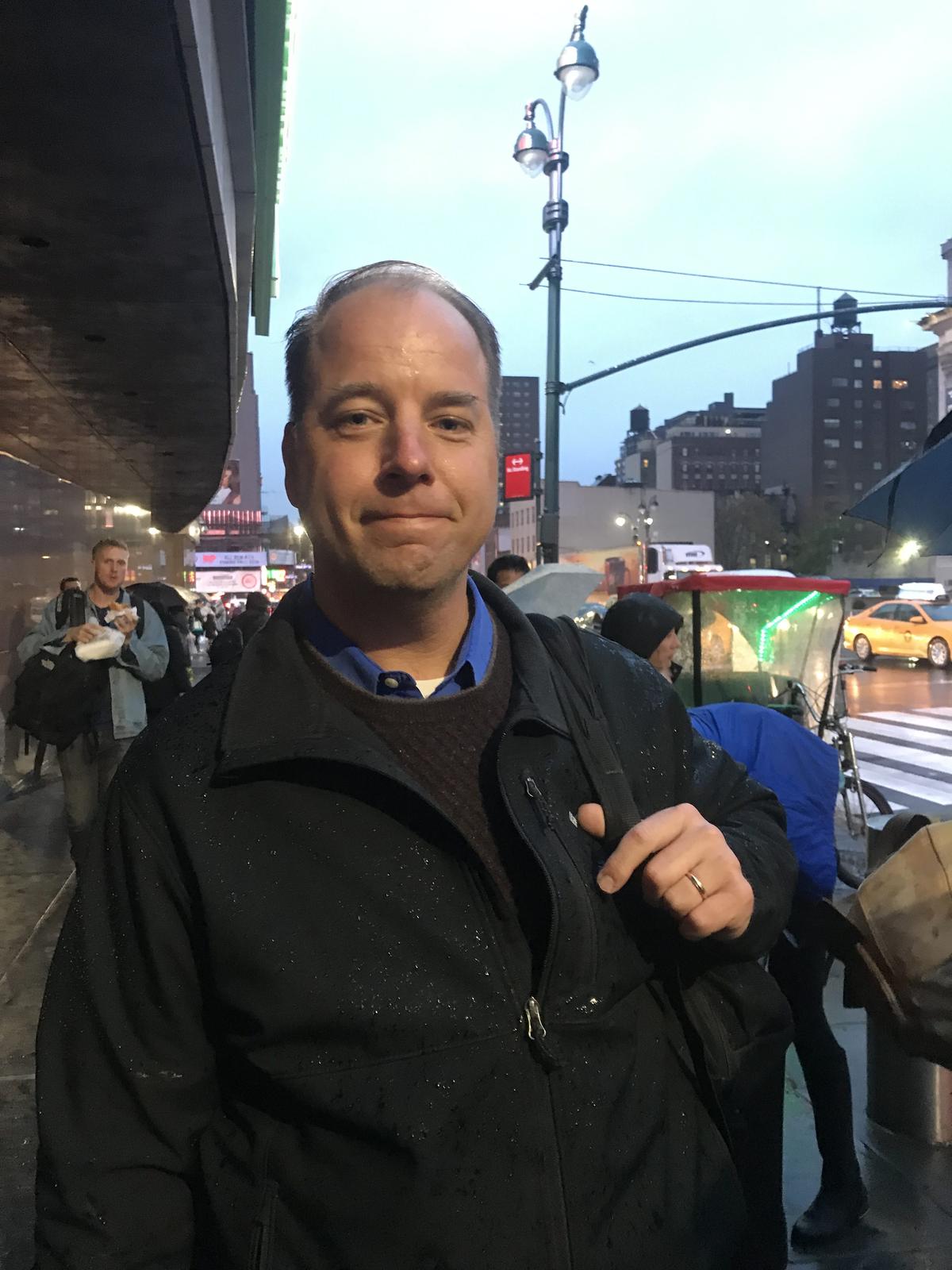 Tom Kusnirik in Penn Station, New York, on Nov. 9, 2018. (Stuart Liess/The Epoch Times)
