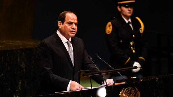 Egyptian President Abdel Fattah al-Sisi delivers a speech to the United Nations General Assembly in New York City, on September 25, 2018. (Stephanie Keith/Getty Images)