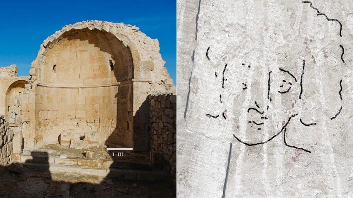 A 1,500-year-old painting of Jesus Christ uncovered in Israel’s Negev desert.<br/>(Dror Maayan / Cambridge.org)