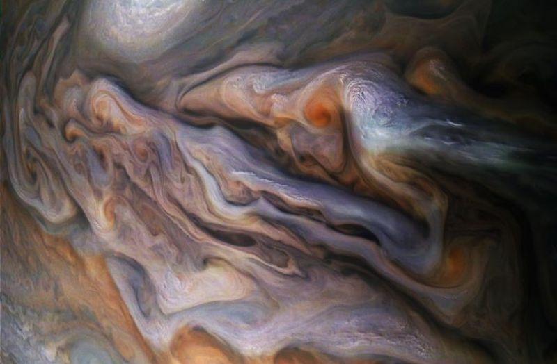 Some people claim to see a creature hidden in the swirls of a cloud system on Jupiter. (NASA/JPL-Caltech/SwRI/MSSS/Gerald Eichstädt/Seán Doran)