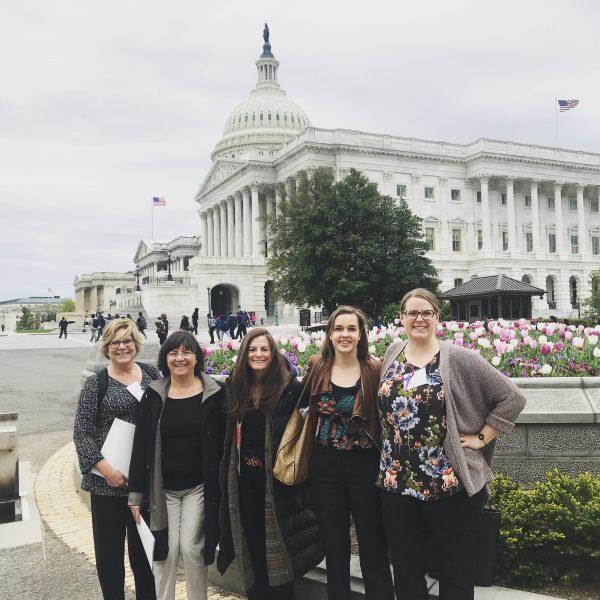 Claire Mysko (2nd R) in Washington D.C. working on legislation for eating disorders. (Courtesy of the National Eating Disorders Association)